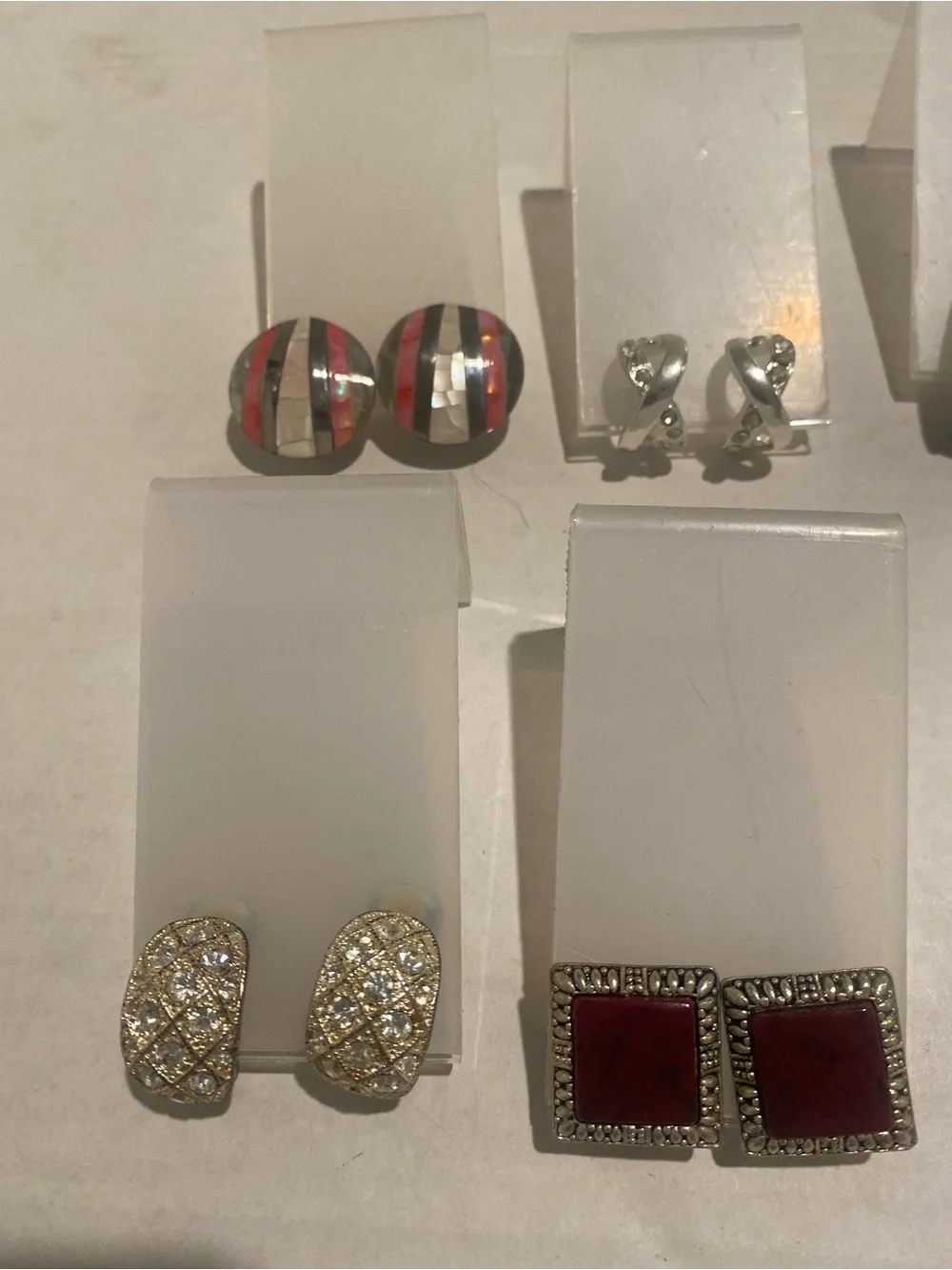 10 pairs Assorted Women's Fashion Costume Clip - On Hoop and Stud Earrings